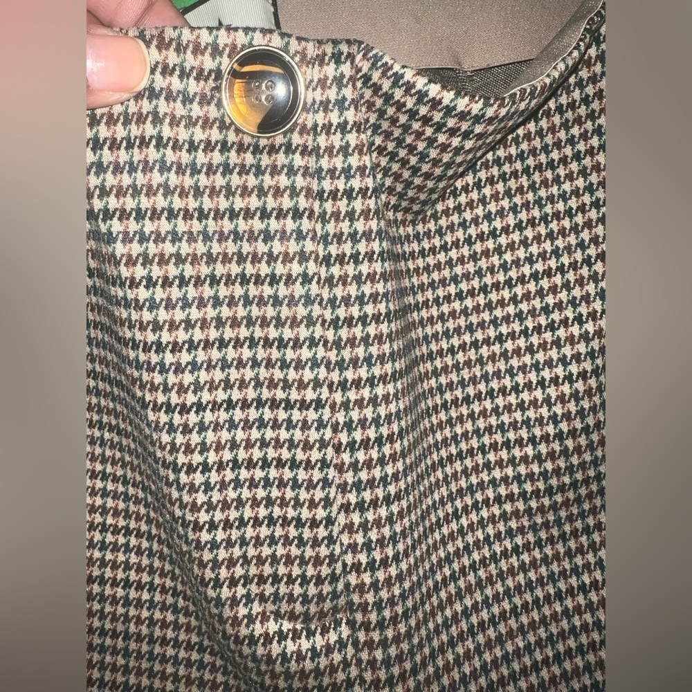 Tuckernuck Black and Brown Checkered Houndstooth Trousers size Large - Picture 5 of 8